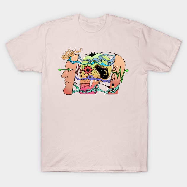Header Split T-Shirt by Jim Pixel Inc
